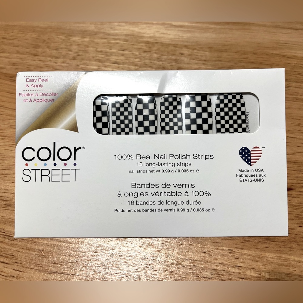 NEW in package Color Street Nail Polish Strips “Check Yourself” checkered